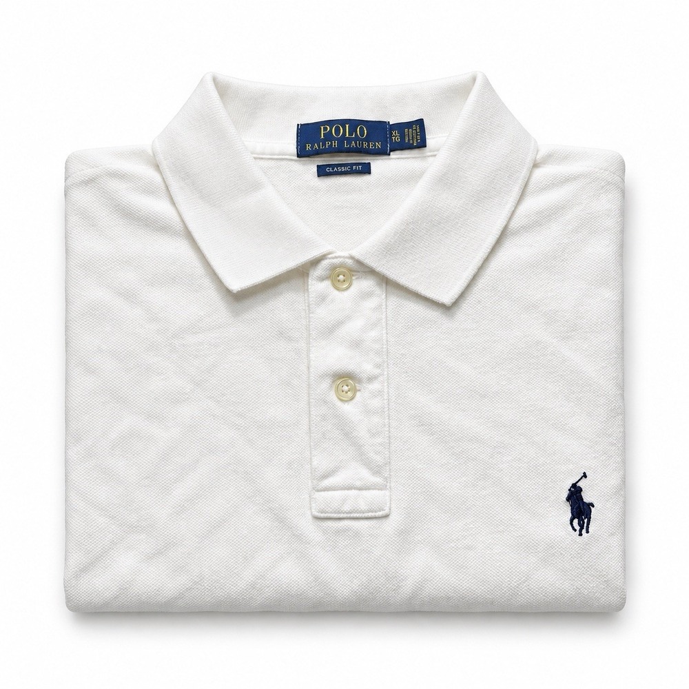 Polo Ralph Lauren Men's XL Classic Fit White Polo Shirt Short Sleeve Cotton